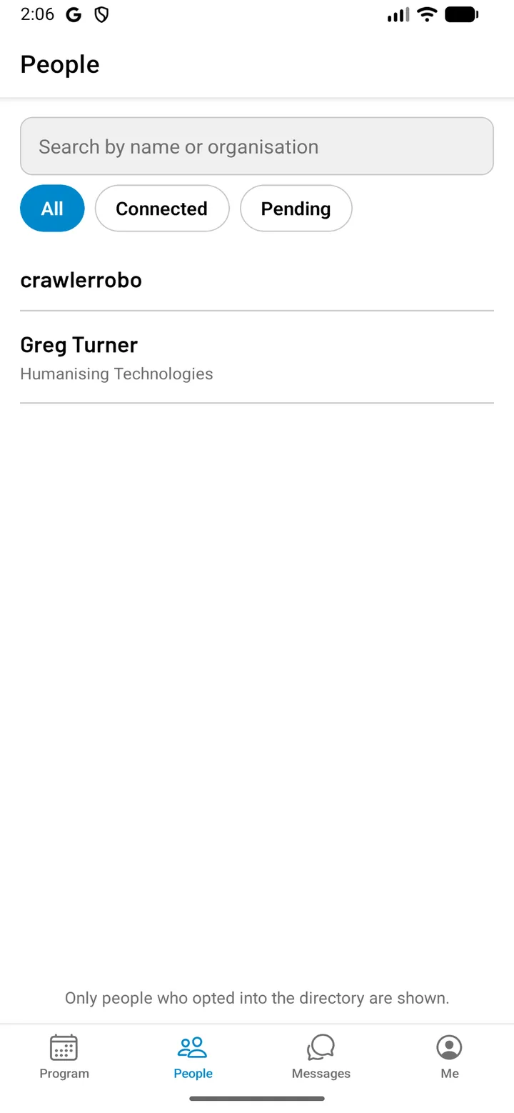 Searchable attendee directory