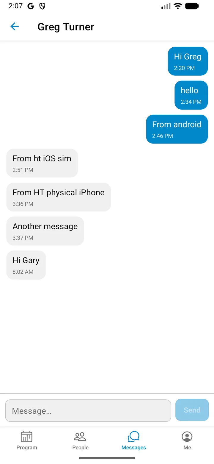 Private message thread