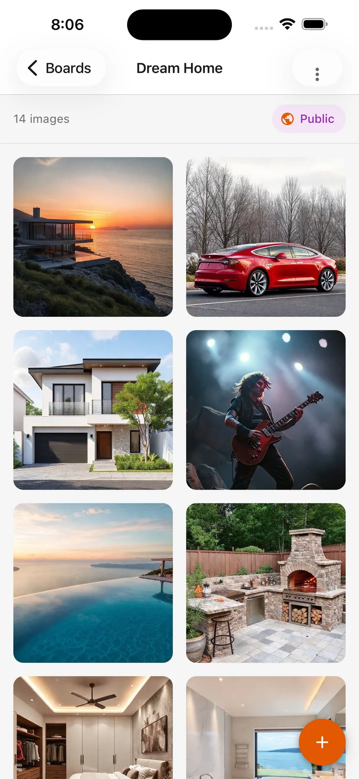 A generated vision board